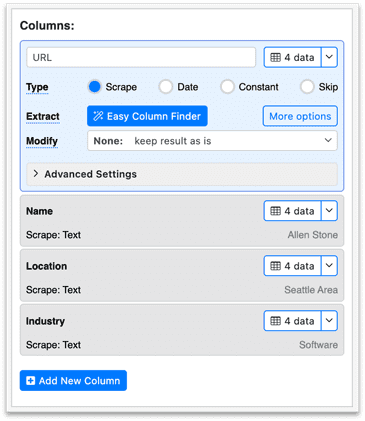 Recipe selector instructions